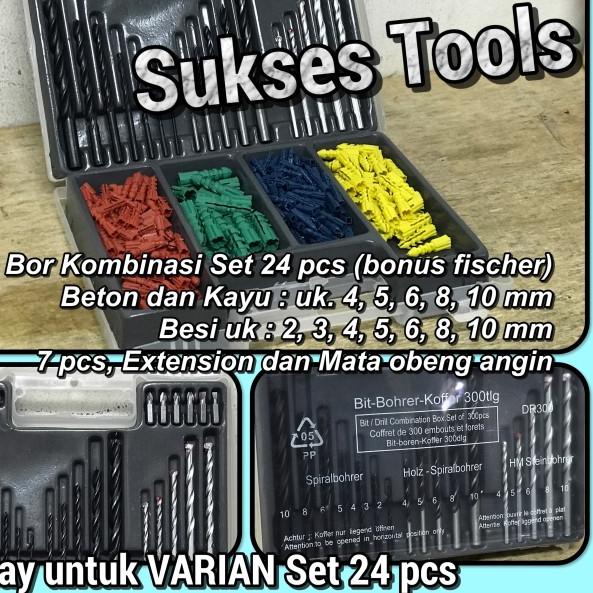 Mata Bor Set 9pcs ( Mata Bor Besi, Beton dan Kayu ) - Set 24 pcs