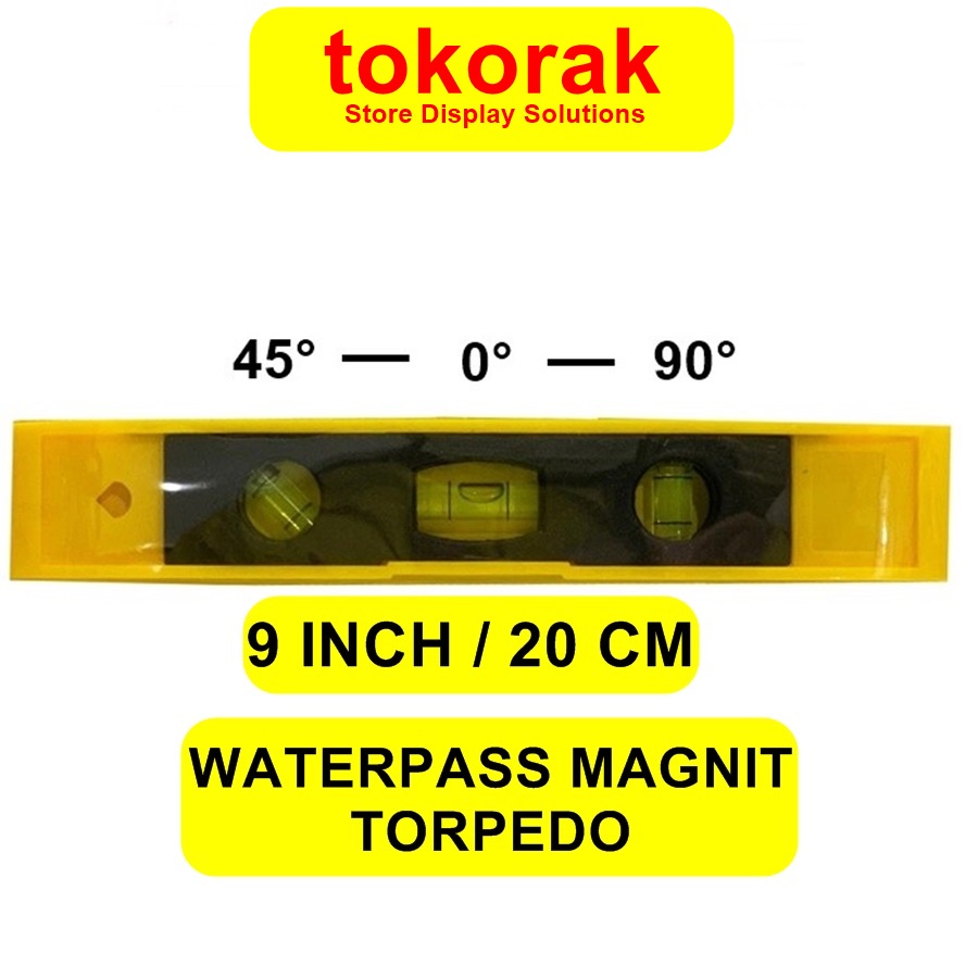 WATERPAS TORPEDO LEVEL MAGNETIC 9 INCH KENMASTER - PANGUKUR DIMENSI