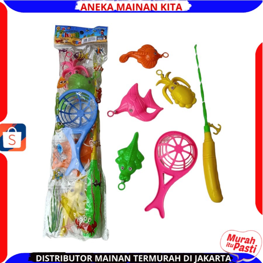 Mainan Anak SH 324 Fishing Game Kantong Murah Meriah Pancingan Ikan Magnet Pancing