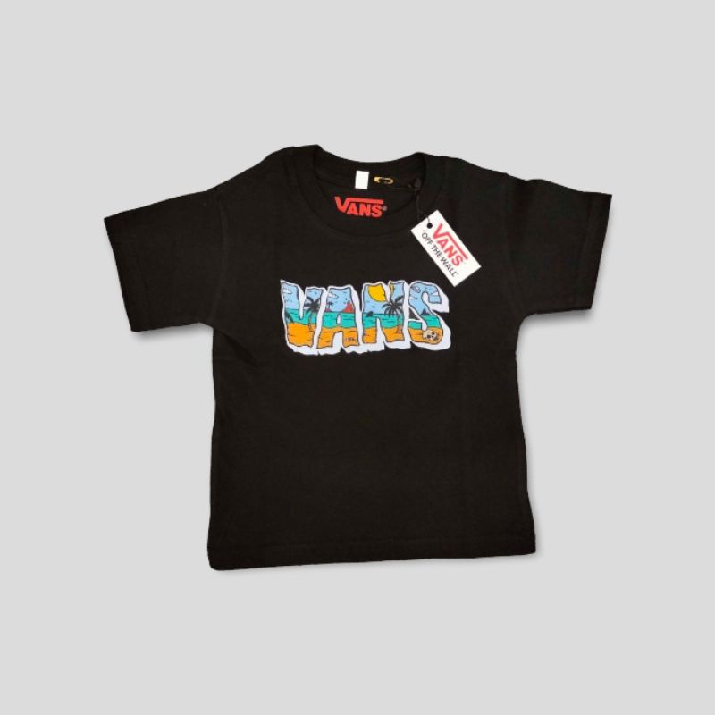 baju anak kaos anak vans ocean beach text katun combed 24s super soft handfield .