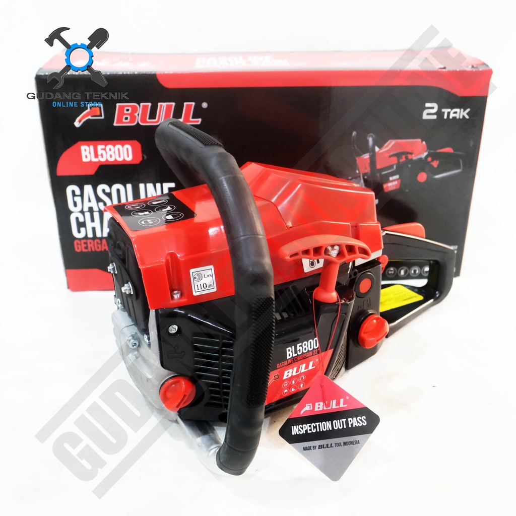 Mesin Gergaji Kayu Chainsaw 22&quot; BULL BL5800 Bar Laser / Mesin Chain Saw Pemotong Kayu 22 Inch BL 5800 BULL