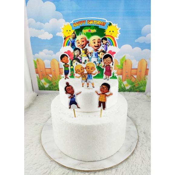 cake topper/hiasan kue ultah/hiasan kue STYROFOAM UPIN IPIN