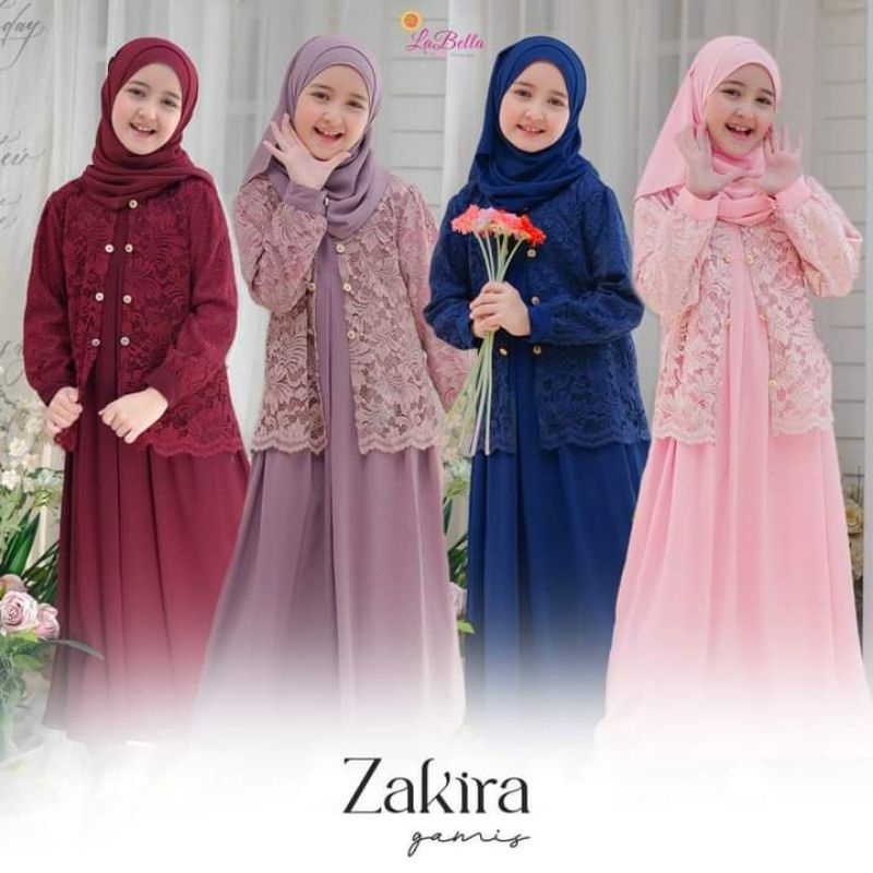 Gamis anak tutu | ZAKIRA DRESS | Gamis set hijab | gamis polos | labella | Kenaya | Hilya