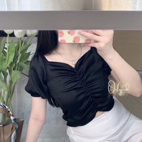 S-XXXXL ALP Baju sabrina Baju Atasan Sabrina Wanita Jumbo Crop Top Korean Style Blouse Lengan Panjan