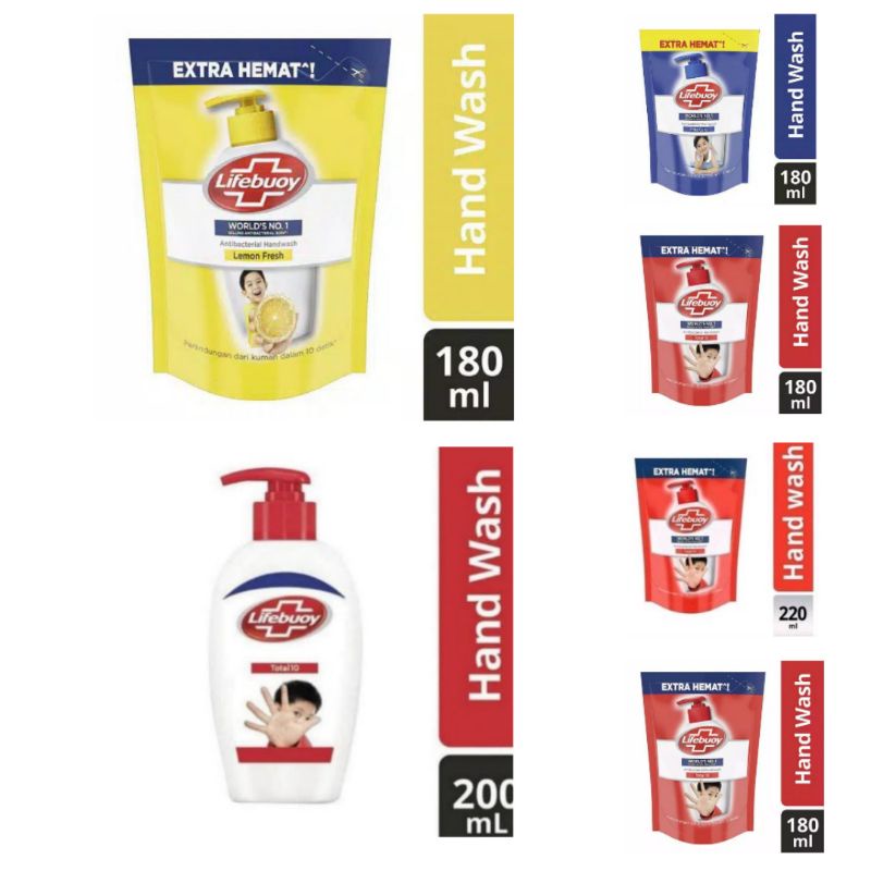 Lifebuoy Hand Wash Botol Total 10 200Ml Dan 180Ml Dan 220 ml