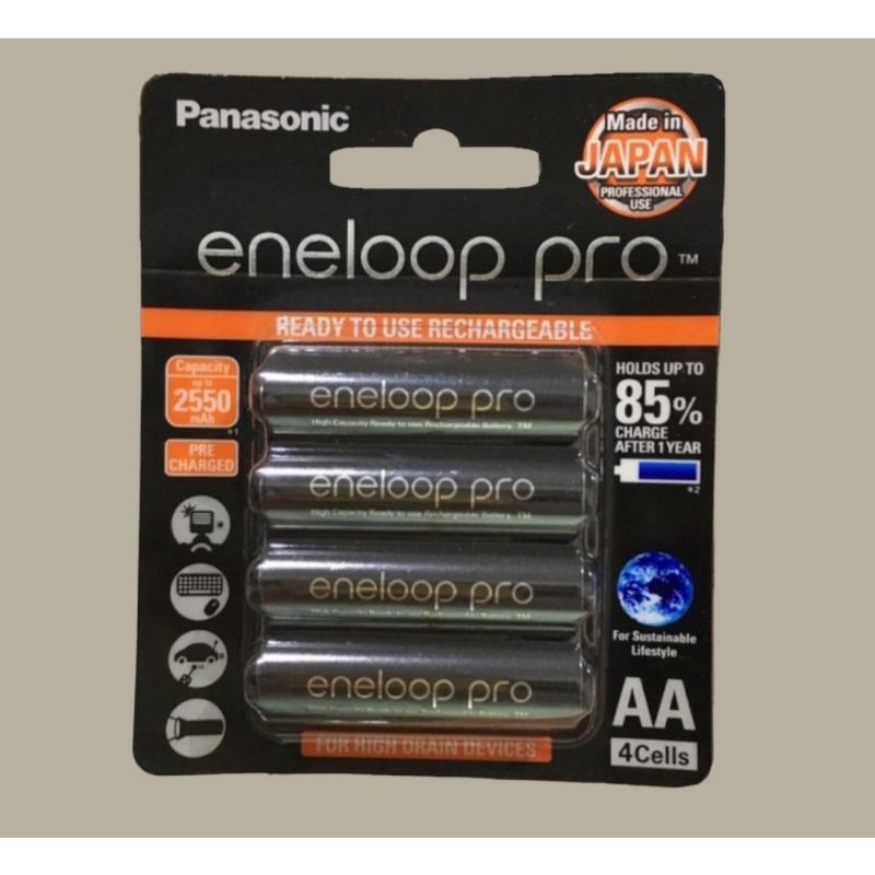 Baterai Isi Ulang Rechargeable Panasoniic Eneloop Pro AA A2 2550mAh Batere Battery Cas Charge 2250