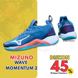 Sepatu voli mizuno wave momentum 2 mid grade ori / Sepatu volly mizuno import / Bulutangkis Badminton Premium