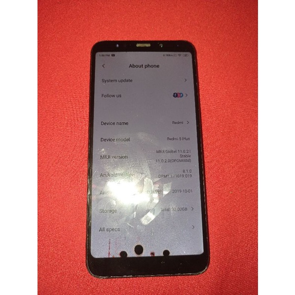 mesin Xiaomi Redmi 5 plus 3/32