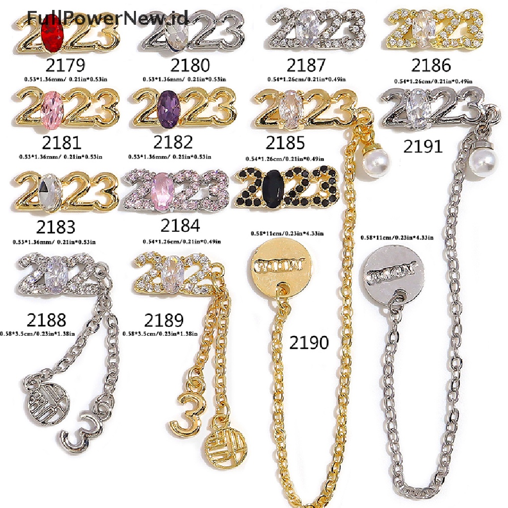 Power 1PC 2023 Berlian Imitasi Kristal Zircon 3D Bahan Alloy Untuk Dekorasi Nail Art