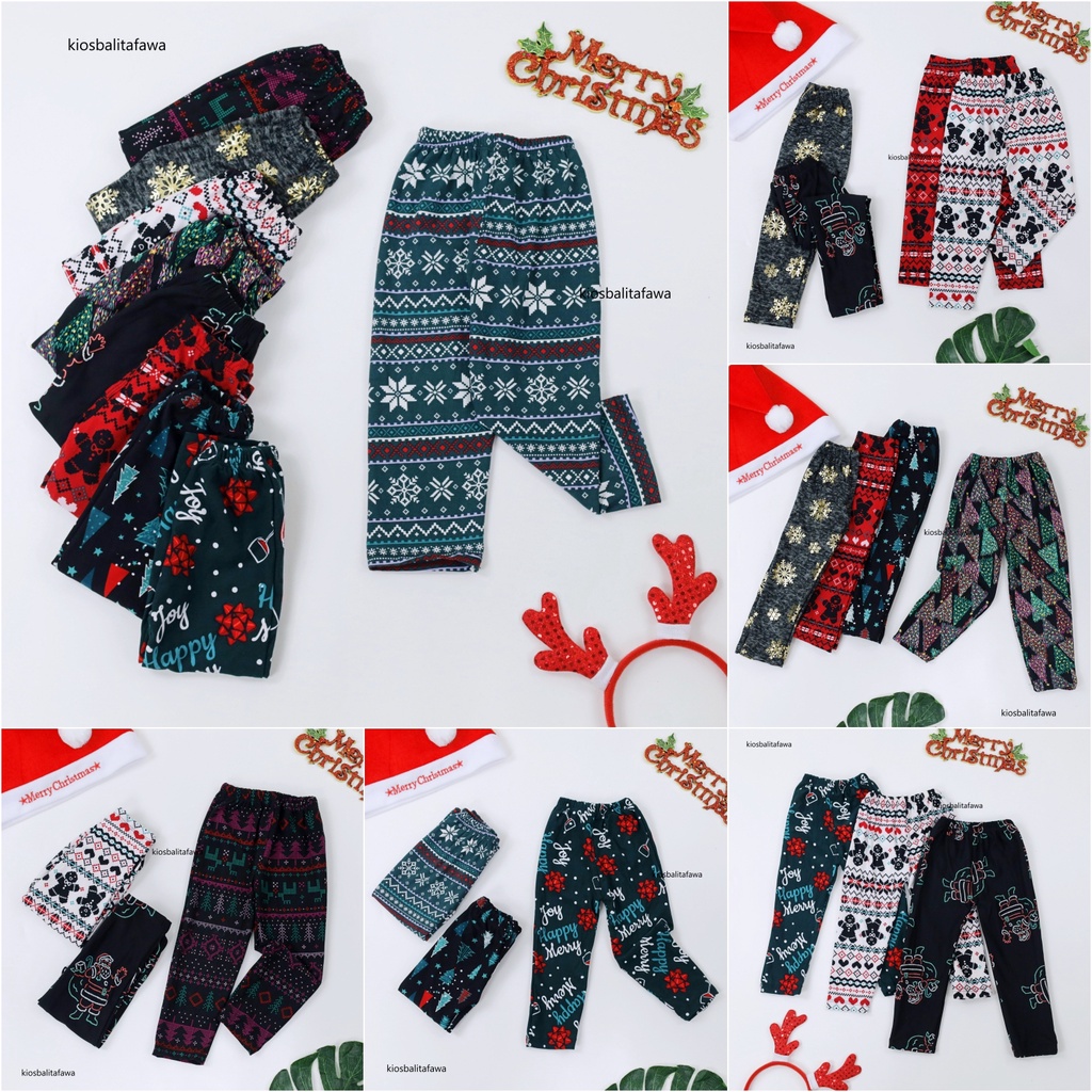 Legging Natal Anak uk 1-2 Tahun SPESIAL CHRISTMAS  PREMIUM / Celana Leging Anak Perempuan IMPORT