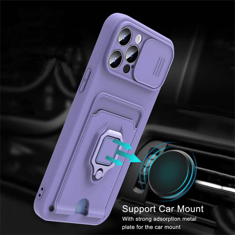 Casing Soft Case Silikon + Lanyard + Ring Holder Untuk iPhone 14 / 13 / 12 / 11 Pro Max