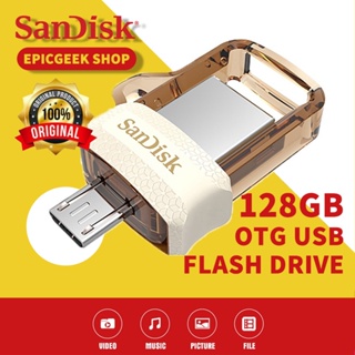 SanDisk Flashdisk Otg 32GB 64GB 128GB USB3.0 OTG flash disk Ultra Dual Drive M3.0 FlashDrive Storage Eksternal Gold