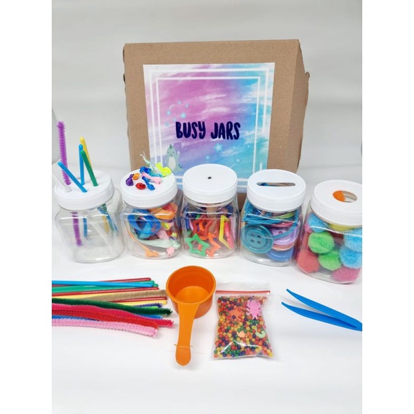 MAINAN MONTESSORI BUSY JAR 8 IN 1 / SENSORY JAR 8 IN 1 / MAINAN EDUKASI /