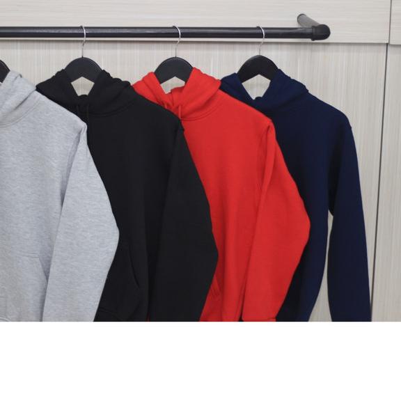 Hoodie Fleece CVC 270-280 gsm Y&S Heavy Soft - Hitam, S