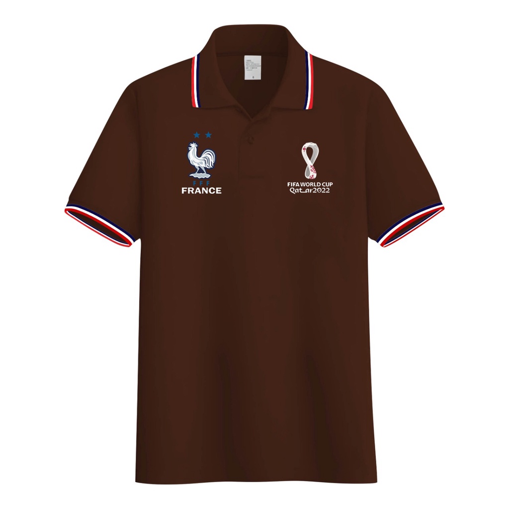 MALVARO-Kaos Polo Shirt Pria Logo Piala Dunia 2022 / Polo List / Baju Kerah / Polo France