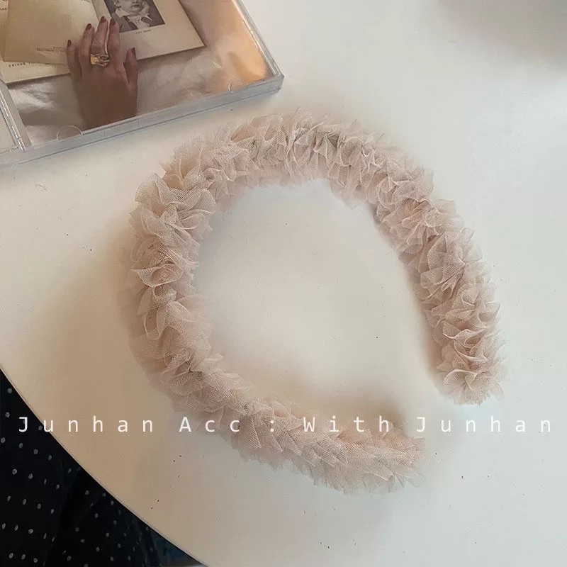 Bando Korea Bandana Lebar Anti Slip Wanita Import Aksesoris Rambut Bando Rambut Lace Kriwil Angel Sweet Korea Style