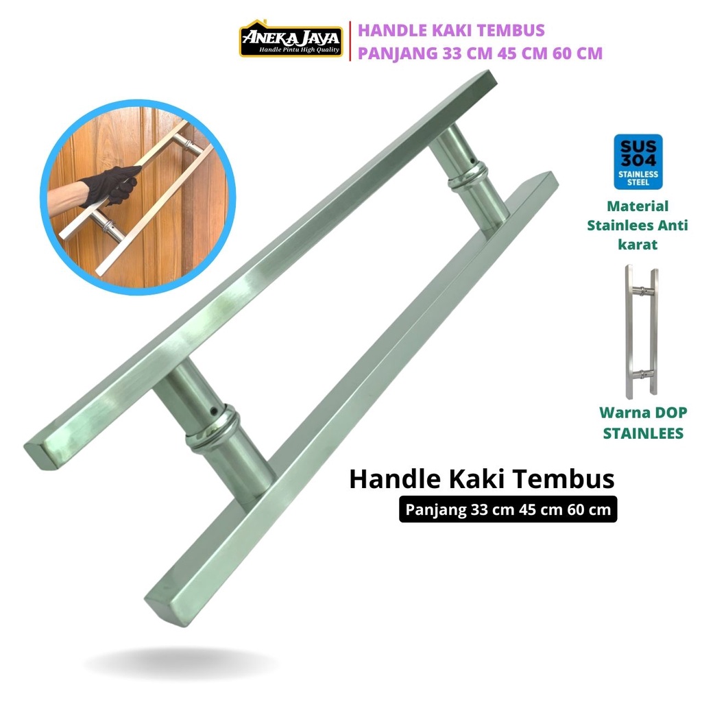 4 Handle Gagang Set Kunci Kaki Tembus Panjang 60 cm 45 33 Warna Hitam Tarikan Pegangan Terbaru Murah