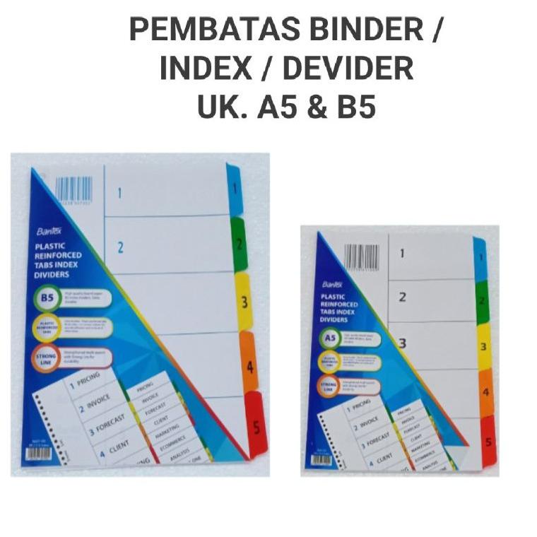 

➫ Pembatas Binder / Loose Leaf / Index / Ukuran a5 / b5 KL523