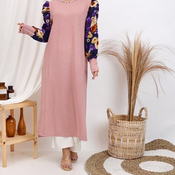 TUNIK ALOHA LEHER MUTIARA KAOS IMPORT JUMBO XXL TANGAN BALIN RAYON - AL Kuning