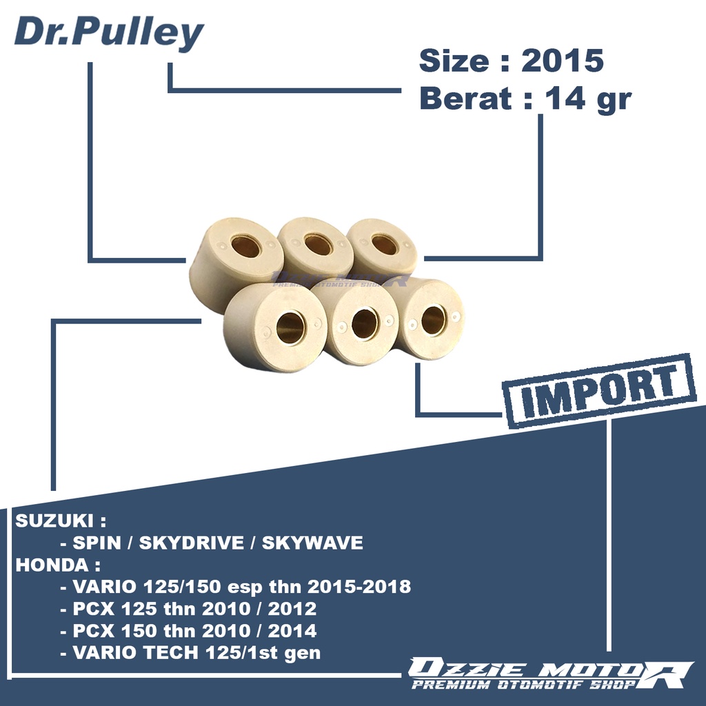 DR PULLEY 2015 ROLLER VARIO 125/150 ESP PCX 125/150 ADV 8gr s/d 20gr