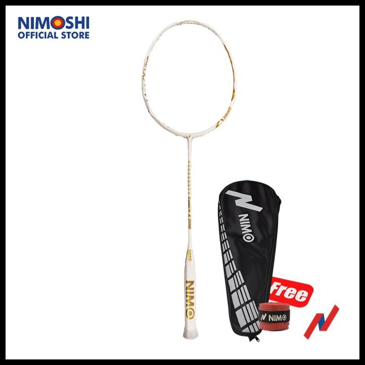 Nimo Raket Badminton Space-X 200 White Gold + Gratis Tas Dan Grip