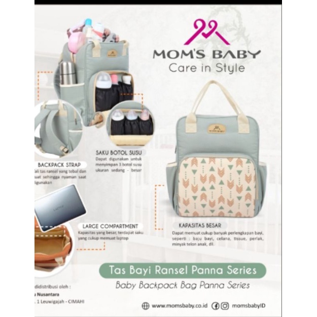 Tas Ransel Bayi Panna Serries Moms Baby