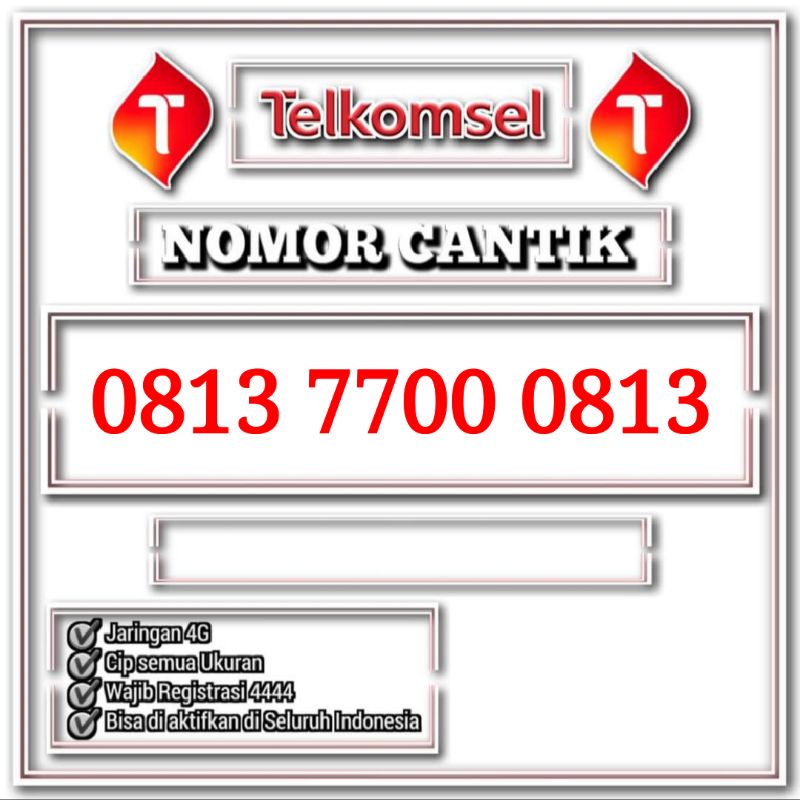 nomor cantik simpati 7700 0813