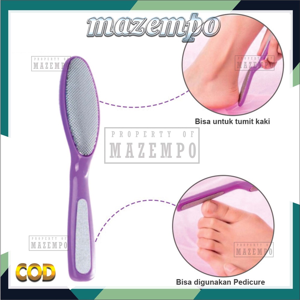 MAZEMPO Alat Gosok Penghalus Tumit Kaki Kapalan 2 sisi Callus Remover Pedicure Asahan Amplas Sel Kulit Mati &amp; Kikir Kuku Pedicure MASEMPO