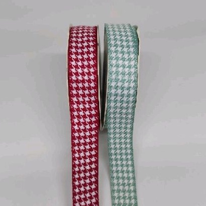 Pita kain tweed Korea 2.5 cm  motif kotak per meter