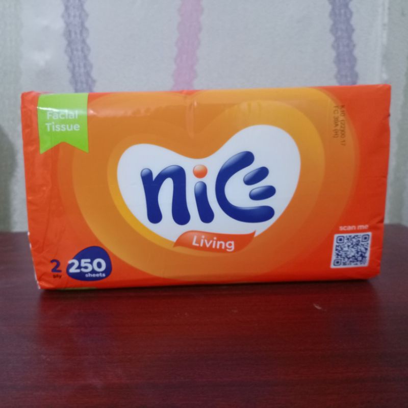 Facial Tissue Nice 250 sheet 2ply- Tisu murah (kemasan baru)
