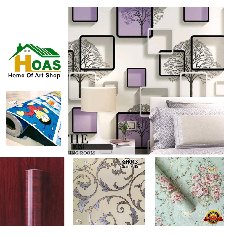 Hoas wallstiker Dinding Dekorasi Dinding Wallpaper Dinding Ukuran 45 cm x 5 meter