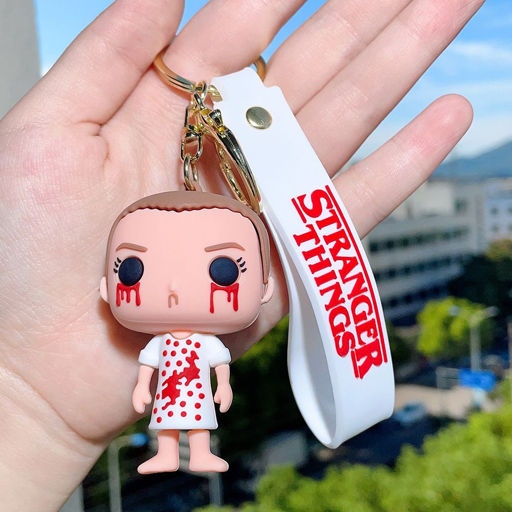 Cartoon Stranger Things Keychain Toy Cartoon Bag Pendant Keyring Doll Kids Gift Decorate