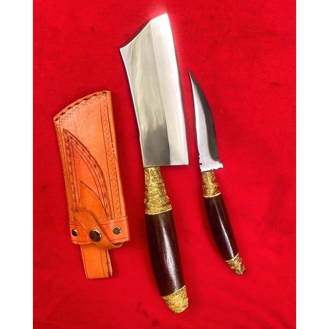 set blakas bali casting ukir dan mutik / pisau dapur serbaguna