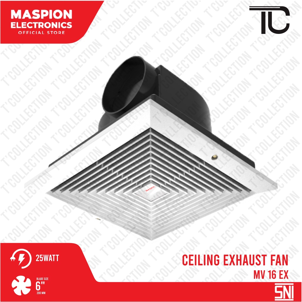 Jual EXHAUST FAN PLAFON MASPION MV16 EX HEXOS/HEKSOS PLAFON Shopee
