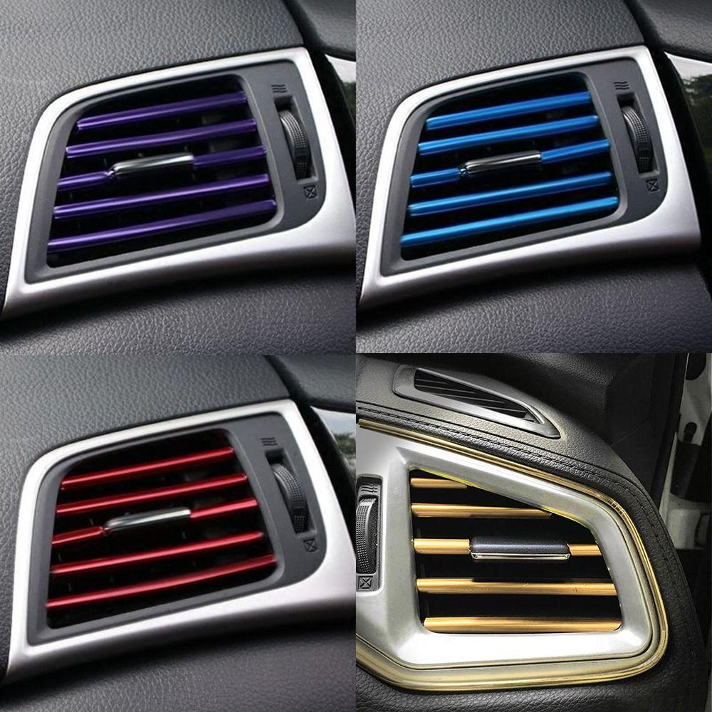 Preva 10PCs Air Outlet Decor Strips Car Styling PVC Ventilasi Ac Mobil Bentuk U Pelindung Untuk Ventilasi Ac Mobil