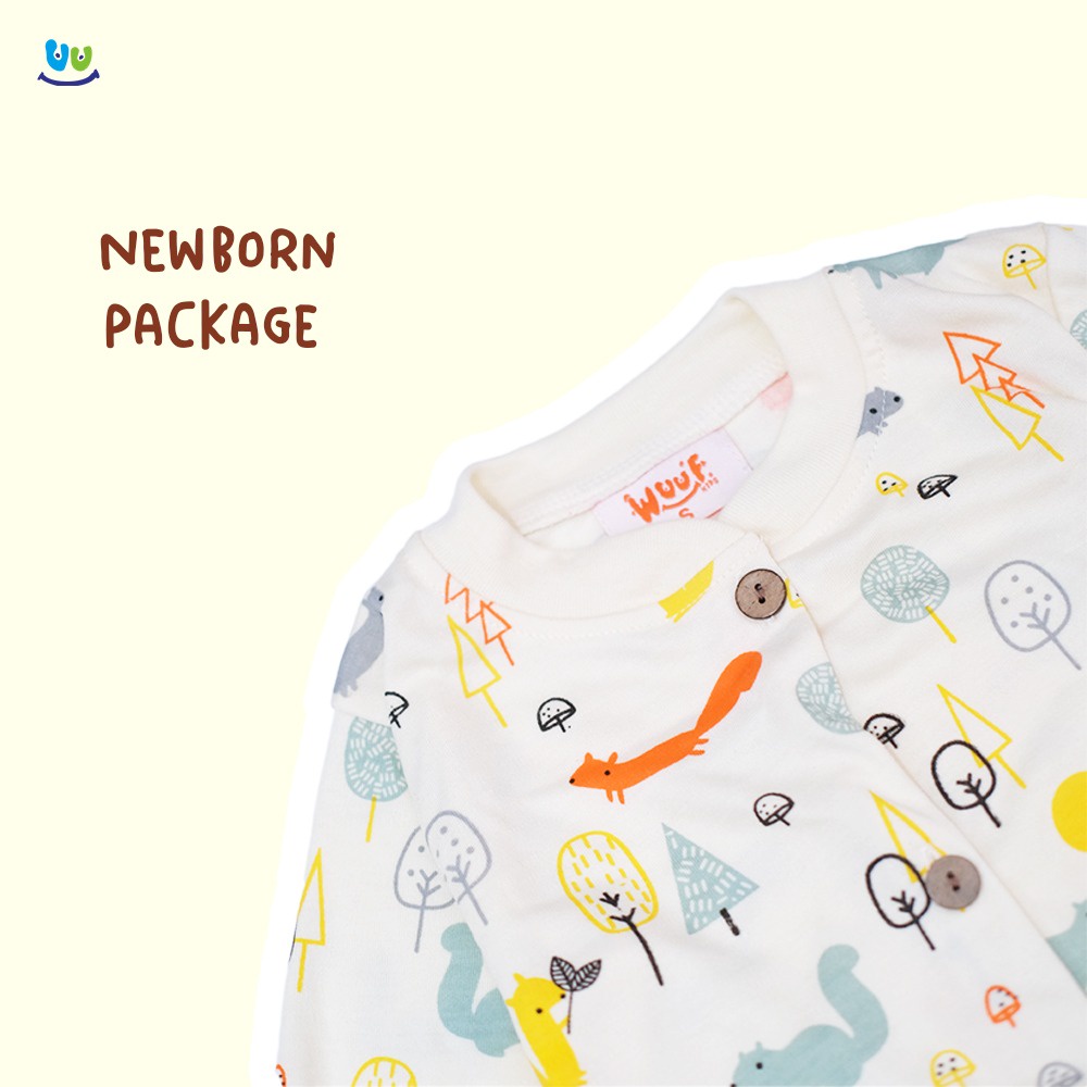 SLEEPSUIT SET BAYI / SLEEPSUIT BAYI BUKA KAKI CREAM SQUIRREL WUUF KIDS