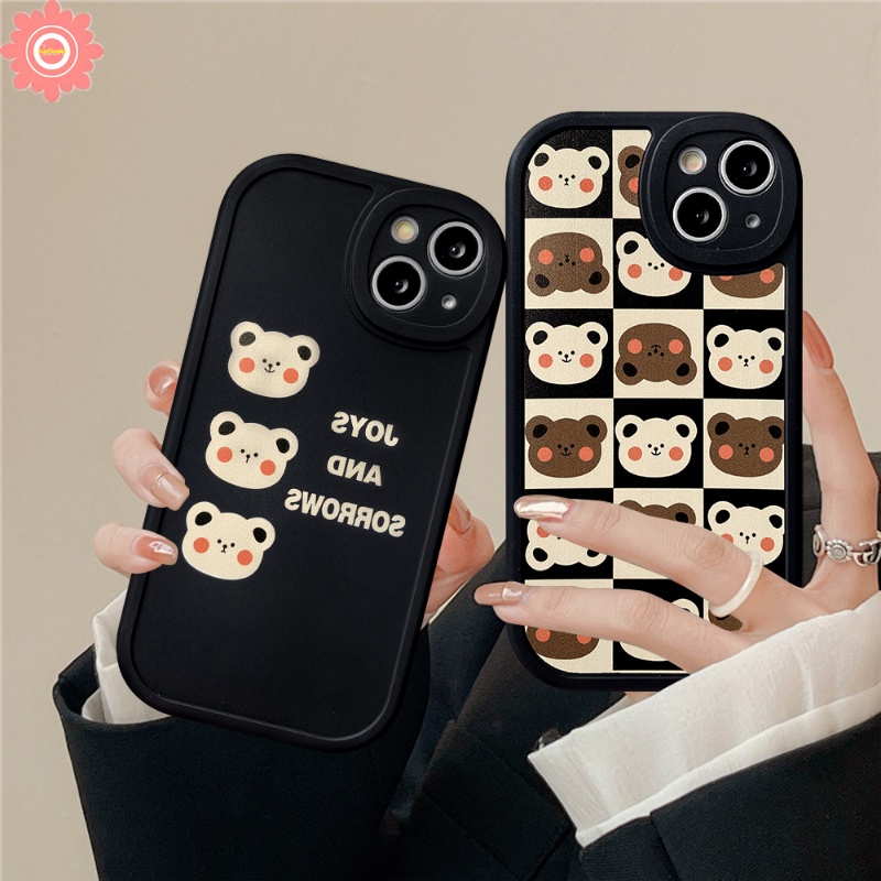 Case Beruang Kartun Korea Samsung A14 A04 A12 A73 A23 A13 A04s A52 A53 A50 A04E A22 A50s A03s A71 A30s A32 A03 A02s A21s A52s A51 A33 A11 A20s A72 A31 A10s A20 Lembut TPU Penutup Belakang