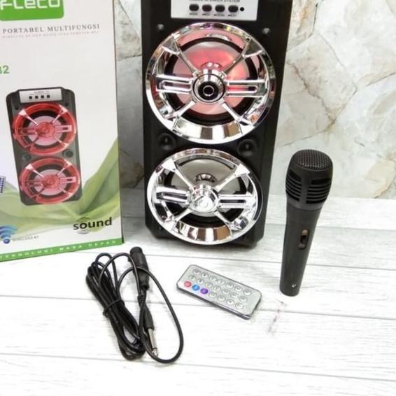 Speaker Fleco Super Bass F-6581 Bluetooth Wireless Speaker + Mic