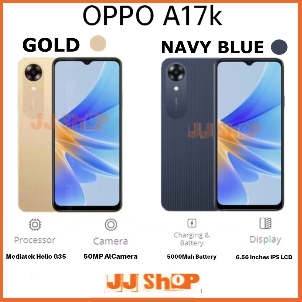 OPPO A17 4/64 GB A17k 3/64 GB RAM 4GB 3GB ROM 64GB 32GB GARANSI RESMI