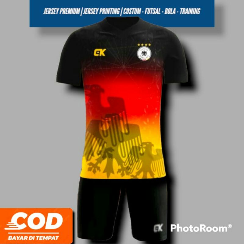 KAOS & SETELAN JERSEY JERMAN TERBARU/ JERSEY PRINTING/ BAJU BOLA JERMAN/ COSTUM FUTSAL