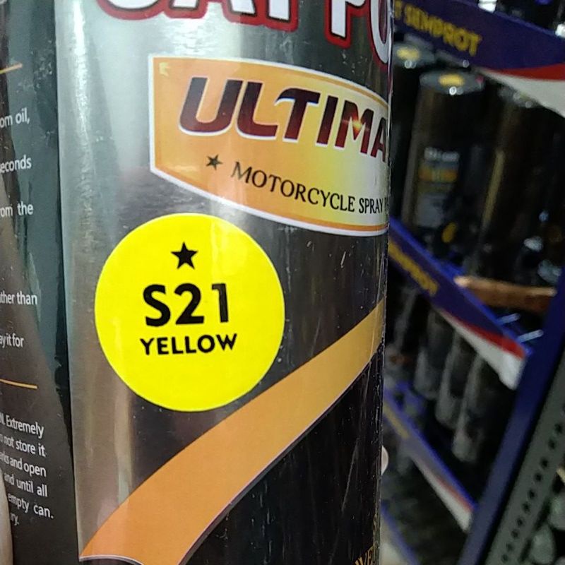 cat spray pilok pilox cat semprot sapporo ultimate s21 yellow kuning glossy kuning cerah saporo  400ml