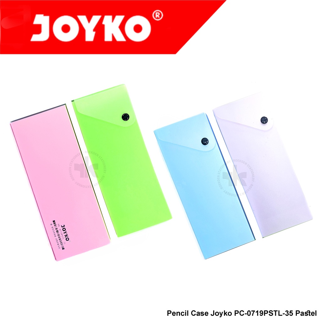 

Joyko Pencil Case Plastik PP Slide Kancing Besar Netral PC-0719PSTL-35 Pastel