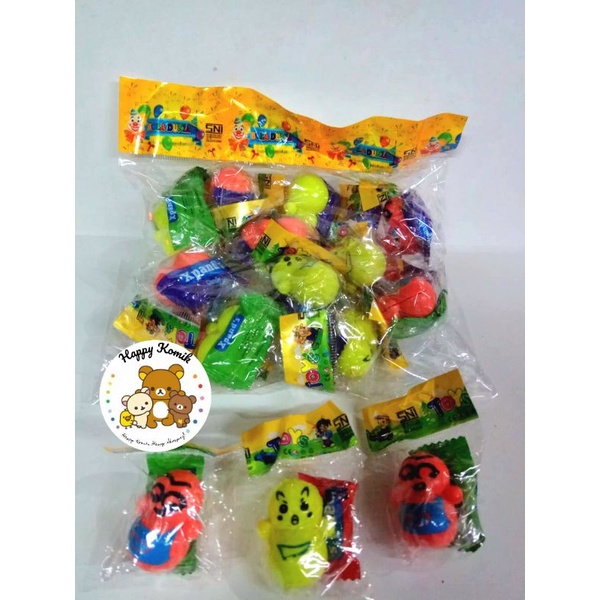 Permen Cemilan Snack Tuyul Minion Pokemon Pikachu Dakochan Dakocan Berdiri Mainan Anak Murah (isi 20