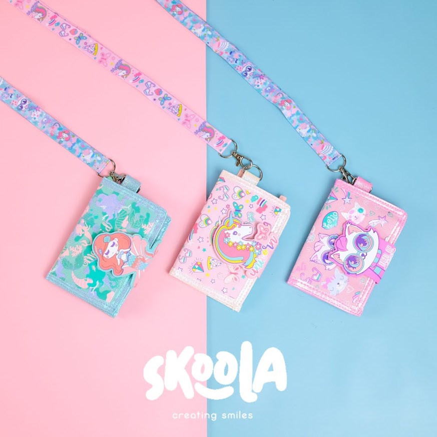 Skoola Dompet Mini Lanyard Anak Perempuan Unicorn Cat Mermaid Lucu - Rira Dara Aira