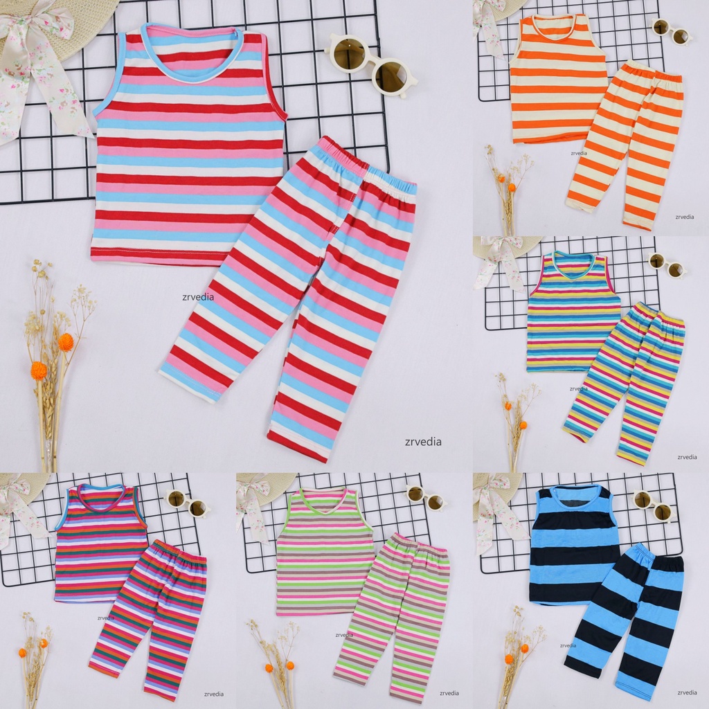 Set Sherly uk Bayi - 4 Tahun / Setelan Tanktop Celana Panjang Legging Kaos Baby Baju Bayi Anak Perempuan Babycinnamon