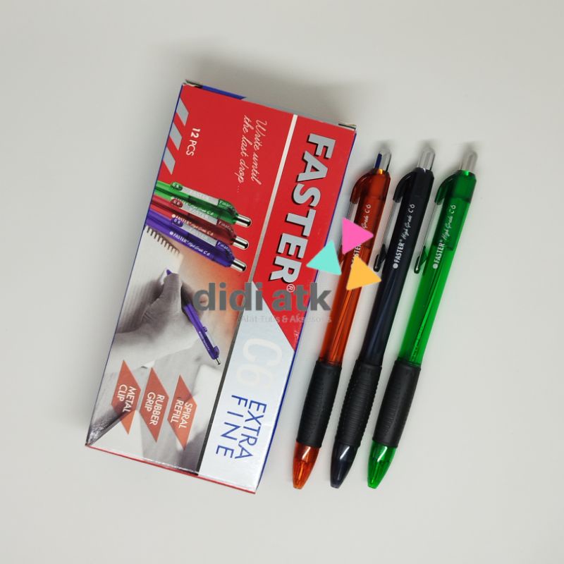

Pulpen Cetek Faster C6 0.7mm 1 Pak (12 Pcs)