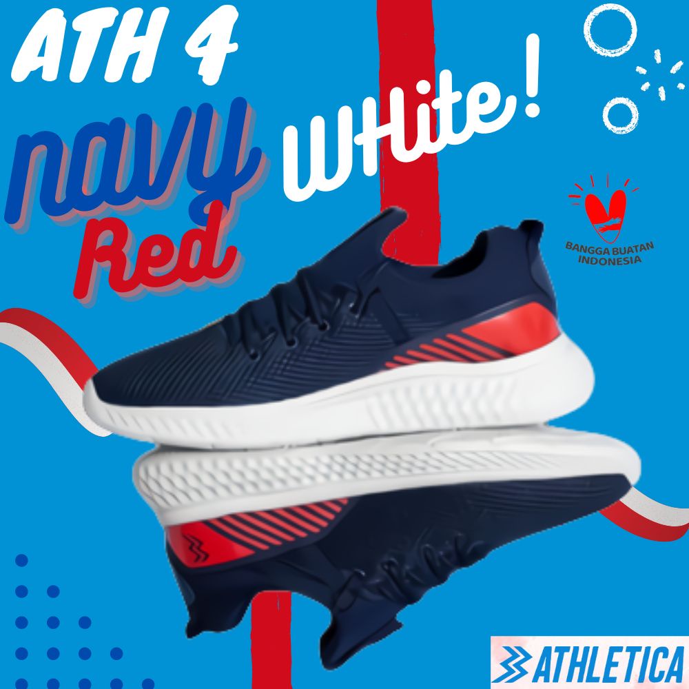Sepatu Running Athletica ATH 4 Navy Red White