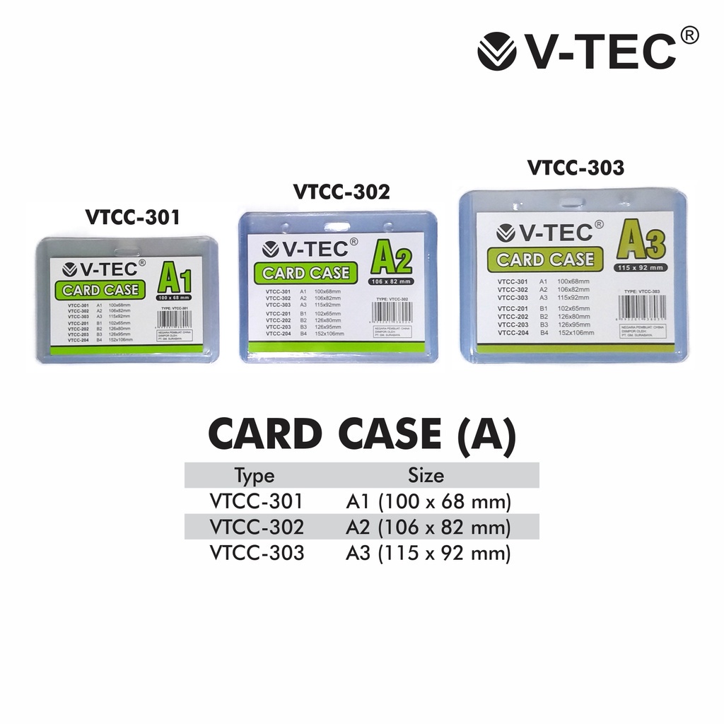 

[1pak / 20pc] Name Tag / ID Card Case Holder V-TEC VTCC A1 ~ A2 ~ A3