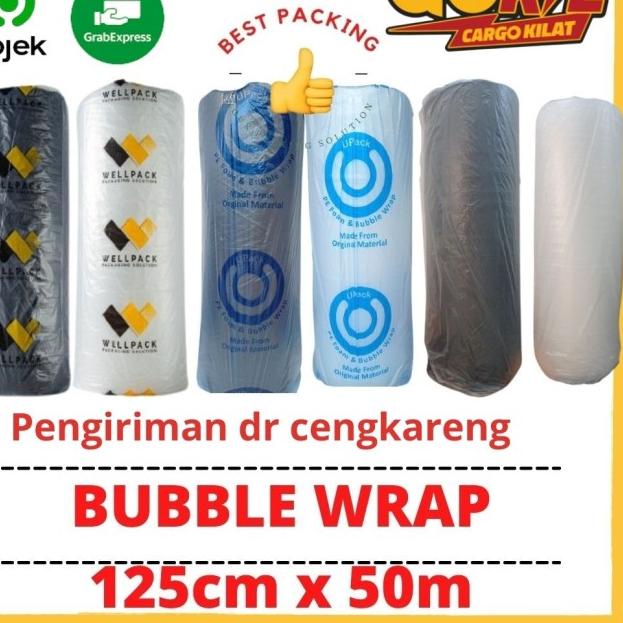 

Bubble wrap roll hitam bening 125cm x 50m - NB hitam 2,4kg
