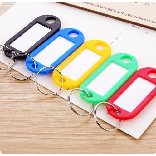 IKILOSHOP Tag Keychain Ring Gantungan Kunci Plastik Label Tulis Nama Ruangan Warna